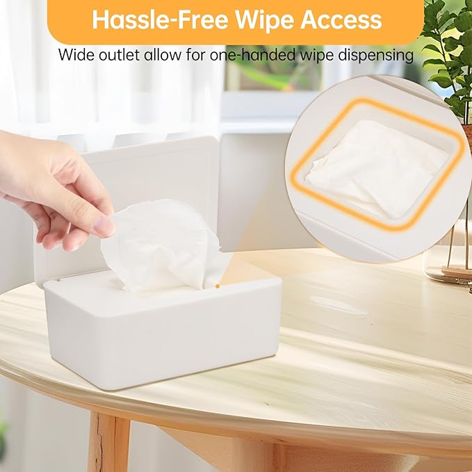 Wipes Dispenser Compatible with Cottonelle Wet Wipes Refill Pack, Refillable Wipes Container, Reusable Wipe Holder with Non-Slip Base, Easy Open Sealed Lid, Keeps Wipes Clean, for Home, Office, Car