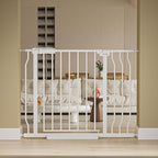 Wide Baby Gate for Stairs Doorways Pressure Mounted Baby Gate Walk Through Child Gates for Kids or Pets Indoor Safety Gates 34 to 38.5 Inch Wide