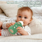 BUSOHA 3 Pack Silicone Sleeves for Dr. Brown's Glass Baby Bottles - Drop Protection Baby Bottle Sleeves Compatible with Dr. Brown's Newborn Glass Bottles with Silicone Handles,8 oz