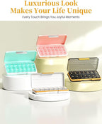 Zoksi Am Pm Pill Organizer 7 Day, Weekly Pill Box 2 Times a Day, Medicine Pill Organizer with Separate Compartment, Travel Pill Case Dispenser Portable for Vitamins, Fish Oils, Medicines(White)