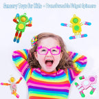 4 Pack New Fidgets Sensory Toys for Boys Girls, Transformable Fidget Spinners for Kids and Adults Key Chain Pop Robot Fingertip Fidget Toy, Birthday Party Favors, Gifts, Classroom Prizes