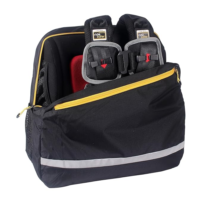 Extra Small Black RideSafer Travel Vest & TravelSmarter Booster Seat Combo, Lightweight, Compact, Portable Car Seat - Perfect for Travel and Everyday Child Safety