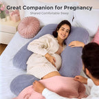 Momcozy Pregnancy Pillows for Sleeping, U Shaped Full Body Maternity Pillow with Removable Cover - Support for Back, Legs, Belly, HIPS for Pregnant Women, 57 Inch Pregnancy Pillow for Women, Grey