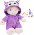 June Garden 12" Soothing Music Sweet Dolly Bedtime Owl - Interactive Stuffed Ultra Soft Talking Baby Doll for Birth and Up