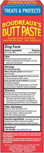 Boudreaux's Butt Paste Maximum Strength Diaper Rash Cream, Ointment for Baby, 4 oz Tube