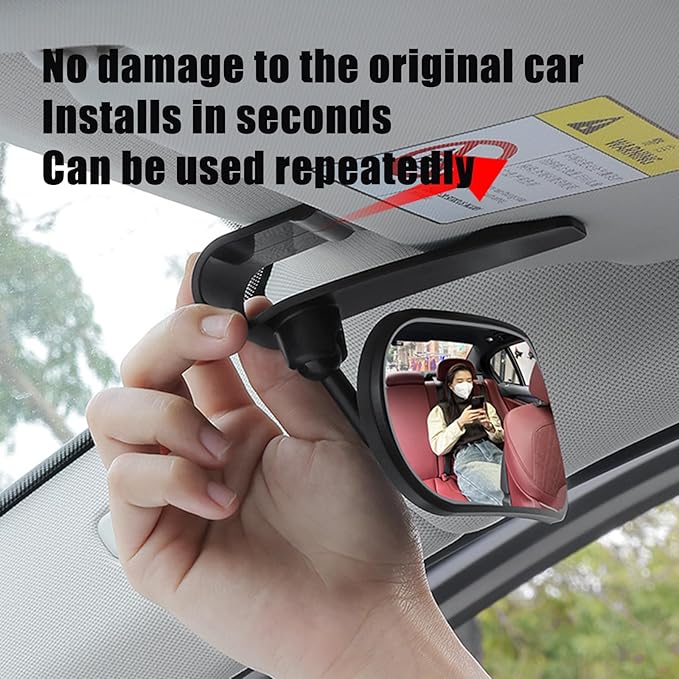 Car Rearview Mirror Rear View Mirrors for Baby 360 Adjustable Automotive Interior Mirrors Cars Mirror Rear Facing Kids Observing (Clip Base)
