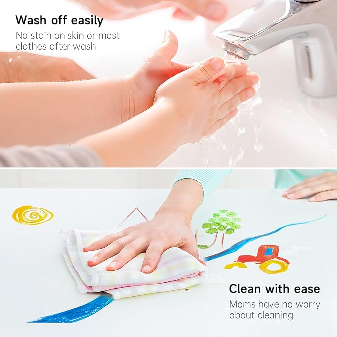 Shuttle Art Tempera Paint, 30 Colors Washable Paint for Kids, 2oz/60ml Bottle, Non-toxic for Toddlers with Glitter Metallic Neon Colors, For Art, Crafts and School Projects