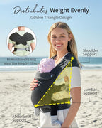 GROWNSY Baby Carrier Newborn to Toddler, Cozy Baby Wraps Carrier, Ergonomic Baby Carrier with Head Support, Deep Gray