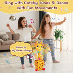 Dancing Talking Giraffe Toy, Stuffed Animal Baby Toy Repeating What You Say, Glowing Musical Electronic Giraffe with 60 Songs, Gift for Kids 3+ Years Old