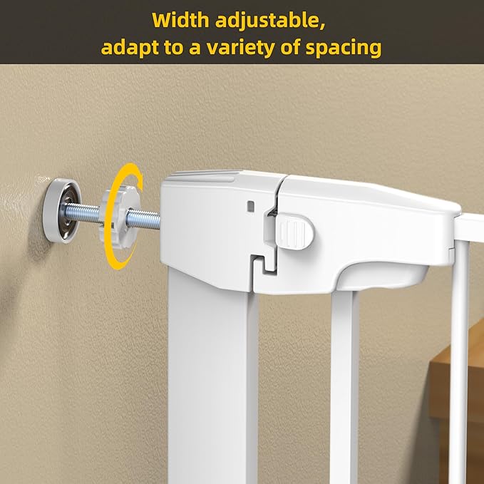 Easy Step Walk-Thru Baby Gate – Adjustable Safety Gate for Babies & Pets, Pressure Mount Kit, Includes Wall Cups & Extensions – 29.7 to 59.8W x 30.5H inches, CPC Certified