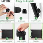 Retractable Baby Gate, Extra Wide Safety Kids or Pets Gate, 33” Tall, Extends to 55” Wide, Mesh Safety Dog Gate for Stairs, Indoor, Outdoor, Doorways, Hallways(33”x55”- Black)