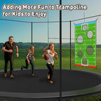 jumpfly Trampoline Football Game Accessories, Toss Throwing Target Net Fits 8 FT/10 FT/12 FT/14 FT Recreational Trampolines with Two Footballs - Trampoline Indoor Outdoor Party Games for Kids
