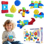 Assorted Shapes Magnetic Building Blocks, 1.65-Inch Large Magnetic Block Set for Toddlers Ages 4+, 24PCS Educational Construction Kit for Boys and Girls