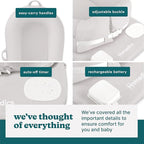 MyBaby 3-in-1 Calming Baby Cushion, Soothing Comfort for Newborns & Infants, Snuggling Sensation, Sound and Vibration, Designed for Safety, Rechargeable & Machine-Washable, by Homedics, Gray