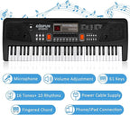 M SANMERSEN Piano for Kids with Microphone, Keyboard Piano for Beginners Electronic Keyboard 61 Keys with Dual Speakers/LED Display/AUX-in Jack/Music Stand Piano Toys for Boys Girls Ages 3-12