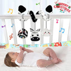 Car Seat Toys for Babies 0-6 Months,Hanging Rattle Toys for Crib Mobile, Baby Spiral Hanging Stroller Black and White High Contrast Toys for Newborn 0 3 6 9 12 Months Baby Boys Girls (Zebra)