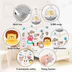 nicknack Baby Crib Mobile with Music and Light, Musical Nursery Mobile for Infants Newborn Gift 0-12 Months, Babies Bassinet Mobile with Remote Control