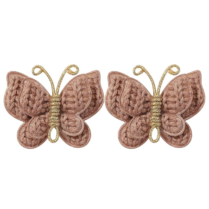 2 Pcs Butterfly Hair Bow Girl, Kid's Cute Hair Clips Barrettes Accessories for Infants Toddlers Baby Kids Fine Hair (Coffee)