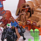 NUOBESTY Cowboys and Indians Plastic Figures Playset, Wild West Cowboys and Indians Models for Miniature Sandbox Decoration Educational Toys for Children