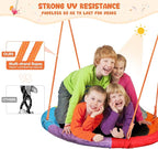 Swing Sets for Backyard, Outdoor Toys for Kids, A-Frame Out Playset Holds 440 lbs with 40" Saucer Swing, Adjustable Ropes