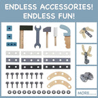 Wooden Tool Bench Toys for Kids Toddlers,Construction Workshop Tool Bench Toys, 51 Pieces Tool Playset with Play Tools Set for Girls & Boys Toddlers 3+