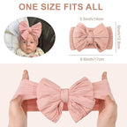 CÉLLOT 8 Pcs Super Stretchy Soft Handmade Headbands with Double Bows Head Wrap Nylon Hair Accessories For Newborn Babies Girls Infants Toddlers