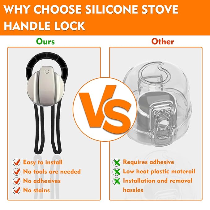 Stove Knob Safety Covers for Child, Gas Stove Knob Locks, Oven Lock Child Safety Stove Guard Black, Stove Knob Safety Cover for Child and Pet (5 Pack)