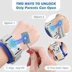 Zooawa Toddler Leash 2Pack, Toddler Kids Harness Anti Lost Wrist Link with Magnetic Lock, Reflective Safety Walking Harness Wristband Leashes for 2,3,4 Years Old Boys Girls, Blue+Gray