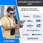 Neck Wallet for Travel & Passport Holder with RFID Blocking - Slim & Easy to Conceal Nylon Travel Pouch for men & women - Holds Phone, Cash, Cards, Keys - Sweat & Water Resistant - X-Large- Light Grey