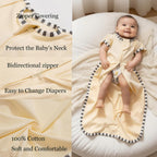 Baby Swaddle Blanket for Newborns and Infants,2-Piece Set Infant Pajamas,Bidirectional Zipper,Easy to Put On and Take Off