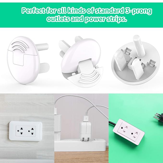 Outlet Covers Baby Proofing with Hidden Handle (32 Pack) Child Proof Outlet Plug Covers 3-Prong Baby Proofing Electrical Outlet Cover Safety Power Outlet Protector Child Socket Cap