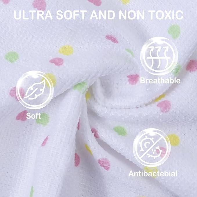 softan Baby Washcloths, 24Pack Baby Wash Cloths Extra Soft & Ultra Absorbent, Baby Towels and Washcloths Face Towel Unisex for Boys Girls Face & Body, Washclothes Gentle on Sensitive Skin, 9x9 Unicorn