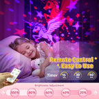 Girls Toys, 【6 Slides+96 Projections】Unicorn Night Light Projector,【Unicorn+Mermaid+Princess】Girls Toys 0-14,Star&Moon Projector for 3 Year Old Girl Gifts, Birthday Gifts,Juguetes para Niñas,Baby Gift