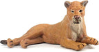 FUNSHOWCASE African Jungle Animals Lying Female Lion Toy Figure Realistic Plastic Figurine Height 1.8-inch