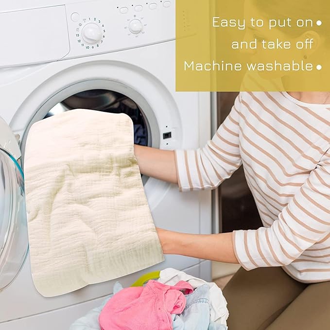 Hooyax Muslin Baby Lounger Cover, 100% Cotton Durable Newborn Lounger Cover, Soft and Breathable Infant Lounger Cover for Boys Girls, Covers Only (Yellow)