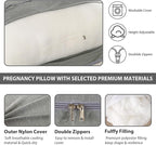 Amagoing Cooling Pregnancy Pillow for Sleeping, 55 inch U Shaped Full Body Maternity Pillow Support for Back, Hip, Belly, Legs for Pregnant Women, Removable Cooling Cover, Pregnant Women Must Have