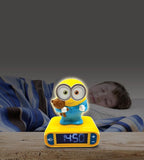 LEXiBOOK - Minions - Bob Digital Alarm Clock with Night Light - Snooze Function - Minions Sound Effects - for Children/Kids - Luminous Clock with Bob, Yellow/Blue - RL800DES