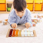 Baby Musical Instruments Neutral Colors Percussion Instruments Set Montessori Wooden Toys for Toddlers 1-3 with Xylophone for Kids Preschool Educational 3+ Wood Musical Toy 8pcs