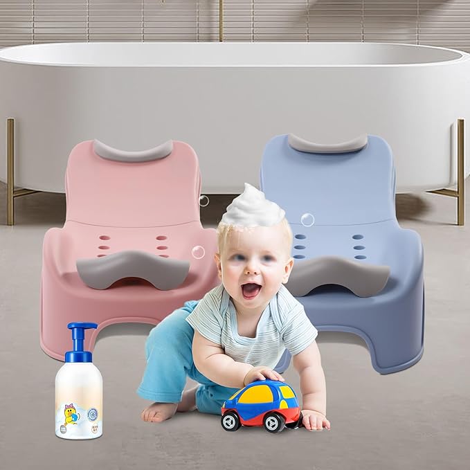 Adjustable Children's Shampoo Chair is Suitable for 0-5 Years Old Bath Seat Bathtub Household Foldable Moisture-Proof Clothes Design
