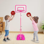 Tsomtto Toddler Basketball Hoop for Girls Pink Goals Adjustable Height 2.9ft-6.2ft Portable Kids Indoor Outdoor Play Outside Backyard Toys 3 4 5 6 Year Old Girl Birthday Gift