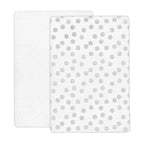 Ely’s & Co. Crib Sheets, Baby Boy/Girl Fitted Crib Mattress Sheet Set, 2 Pack, 100% Jersey Knit Cotton, Infant and Toddler Nursery Bedding, Grey Dottie Print, 28” x 52”