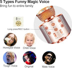 Microphone for Kids Voice Change Karaoke Microphone Kids Girl Gifts Handheld Wireless Bluetooth Microphone Home Party Favor Mic Microphones Kids Christmas Birthday Gifts