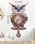 3D Wooden Puzzles for Adults, 3D Puzzles Owl Clock Kit (with Pendulum), Mechanical Owl Wooden Puzzle for Adults Teens Home Wall Decor Clock Gifts for Women Men