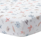 Lambs & Ivy Baby Blooms Watercolor Floral/Butterfly Cotton Fitted Crib Sheet