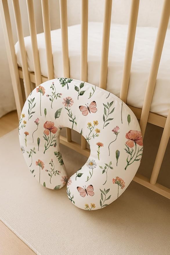 Nursing Pillow Covers 2 Pack, Breastfeeding Pillow Slipcovers Soft and Stretchy, Nursing Covers for Baby Girls Boys Newborn