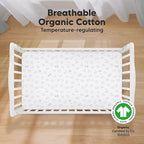 KeaBabies 2-Pack Organic Crib Sheets for Boys, Girls - 52x28 Fitted Crib Mattress Sheet Neutral, Breathable Jersey Cotton Cover for Baby Bed, Toddler Mattress, Soft & Cute Prints (ABC Land Cloud)