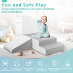Foam Blocks Climbing for Kids: Toddler Toys for Indoor and Outdoor Fun - Soft PU Leather Play Structure for Crawling and Sliding - Ideal for Playhouse and Play Gym Activities