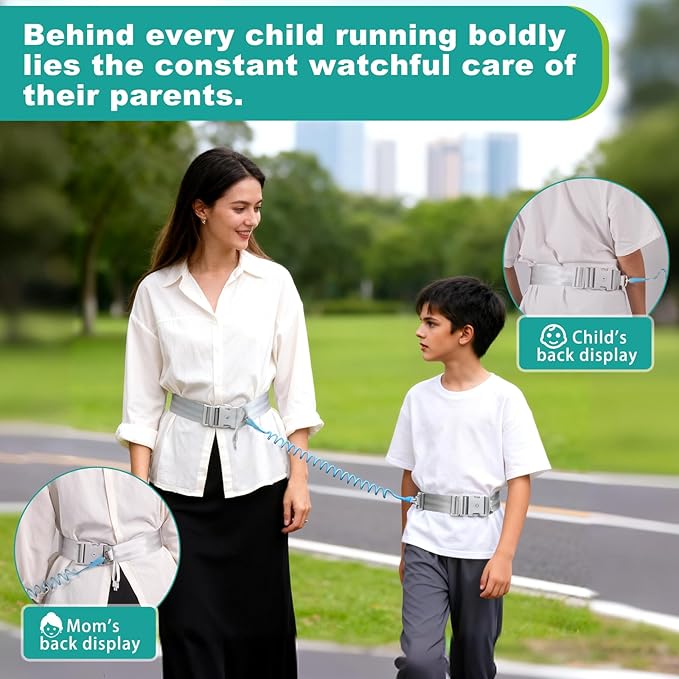 Toddler Leash for Hands-Free Safety Walking, Leash for Kids with Key Lock, Safety Walking Harness for Toddlers, Adjustable Child Leash for Boys and Girls to Outdoor Travel (Blue)