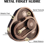 Metal Fidget Slider,Triangle Rotation Metal Fidget Toys, Clover Shape EDC Adult Toys ,Fidget Toys Adults for Stress and Anxiety Relief，ADHD Fidget Toys Adults Suitable for Office (Bronze)