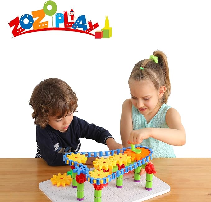 ZOZOPLAY STEM Learning Toy – 170 PCS Creative Engineering Gears & Construction Building Blocks, Kids Gears Toy Educational Set for Boys and Girls Ages 4–8